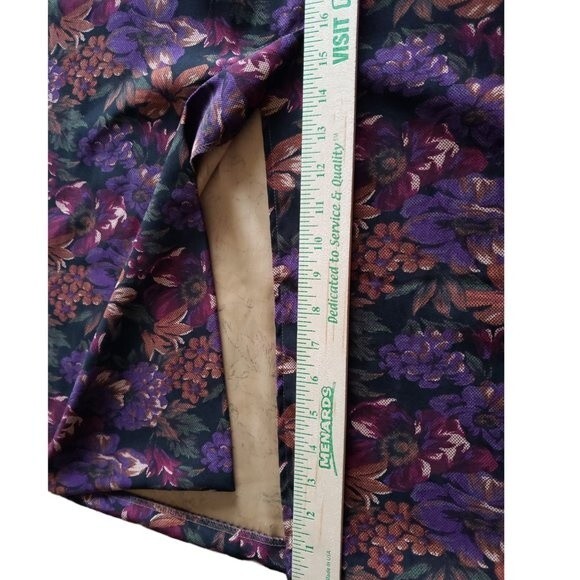 Women's Stretch Straight Skirt size 20W Dark Floral Print Skirt Midi Straight - Picture 7 of 9